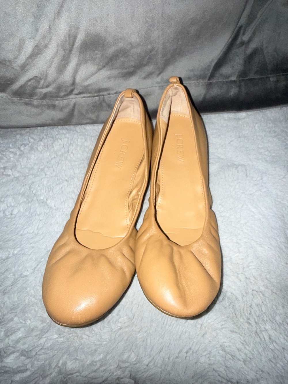J. Crew Women's Camel/Tan Leather Ballet Flats